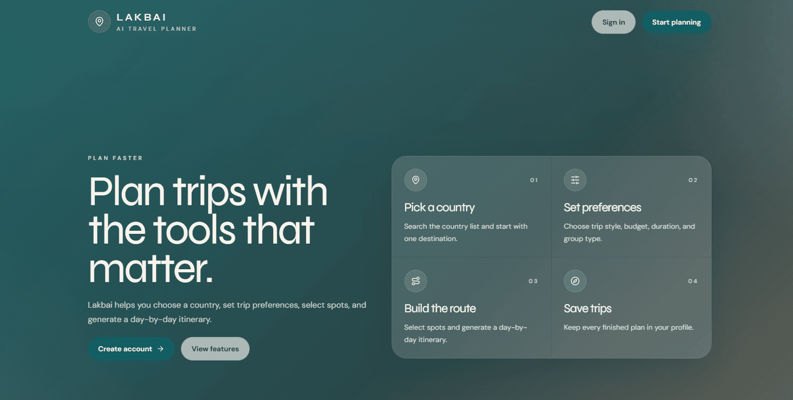 LAKBAI – AI Travel Planner